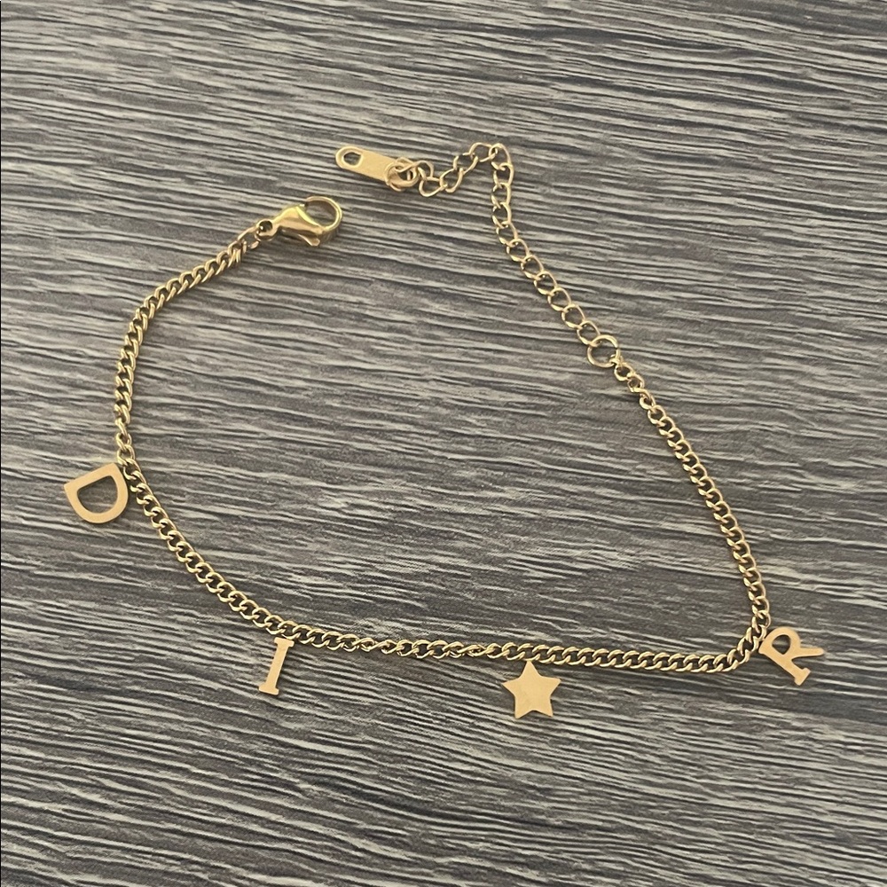 18 kt Gold plated Initial Charm Bracelet